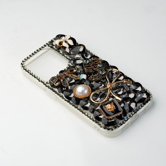 Luxury Black Diamond Back Cover for Apple iPhone 15 Pro