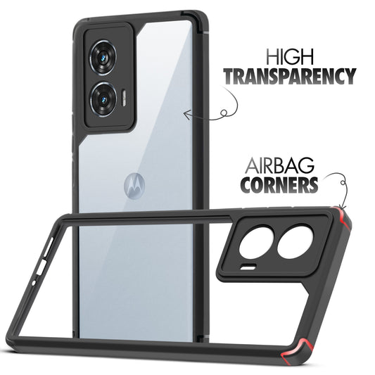 Silicone Border Transparent Back Cover for Motorola Edge 50 Fusion