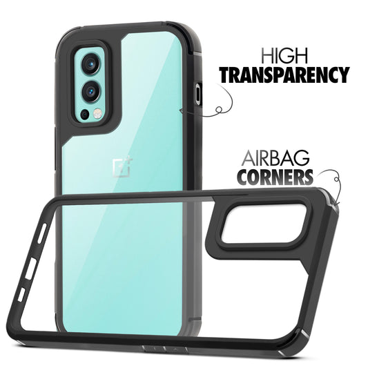 Silicone Frame Transparent Hard Back Cover for Oneplus Nord 2 5G