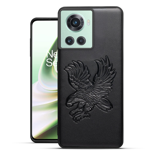 Eagle Textured Leather Back Case Cover for OnePlus 10R 5G