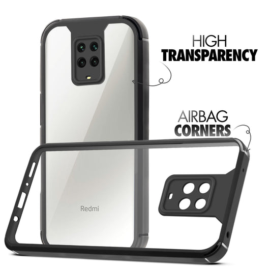 Silicone Frame Transparent Hard Back Cover for Redmi Note 9 Pro Max