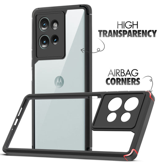 Silicone Border Transparent Back Cover for Motorola G75 5G