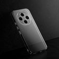 Crystal clear anti-yellow hard back case for Oppo F31 Pro 5G placed on surface showing slim profile and precise camera cutouts