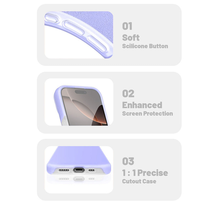 Smooth Touch Soft Silicone Back Case for Apple iPhone 16 Pro with Camera Protection for a Sleek and Stylish Look