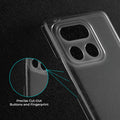 Close-up view of transparent case showing precise button cutouts and responsive side button coverage for Realme 16 Pro Plus 5G