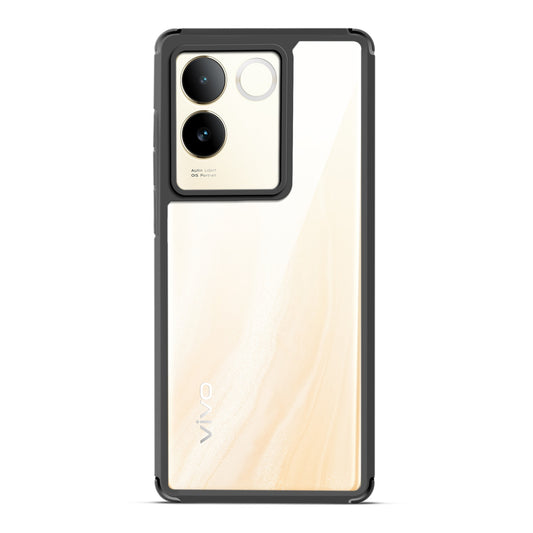 Silicone Frame Transparent Hard Back Cover for Vivo T2 Pro 5G