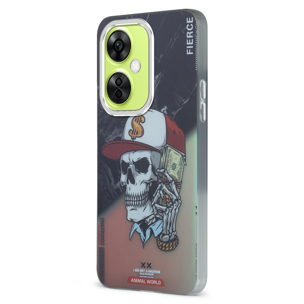 Night Glow & Shiny Hard Phone Cover with Silver Camera Ring For OnePlus Nord CE 3 Lite 5G