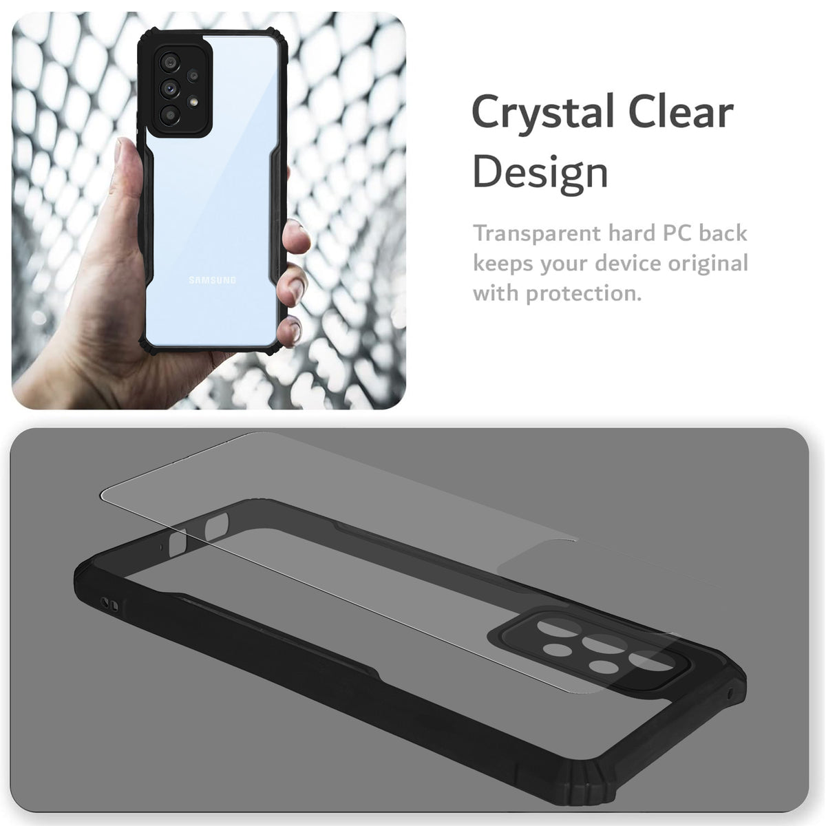 Premium Acrylic Transparent Back Cover for Samsung A53 5G