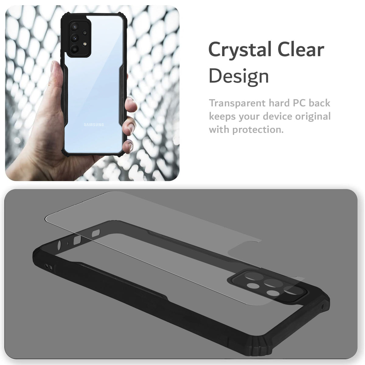 Premium Acrylic Transparent Back Cover for Samsung A23 4G & Samsung A23 5G