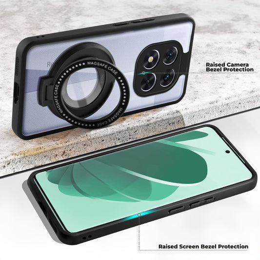 Soft Frame Clear Case Ring Holder Kickstand For Redmi Note 14 Pro 5G