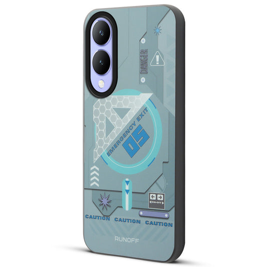 Mechanical Circuit Print Hard Back Cover For Vivo Y17s