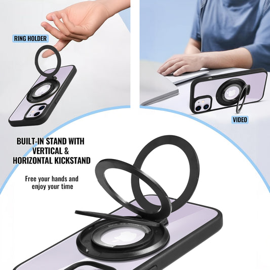 Soft Frame Clear Case Ring Holder Kickstand For Apple iPhone 11