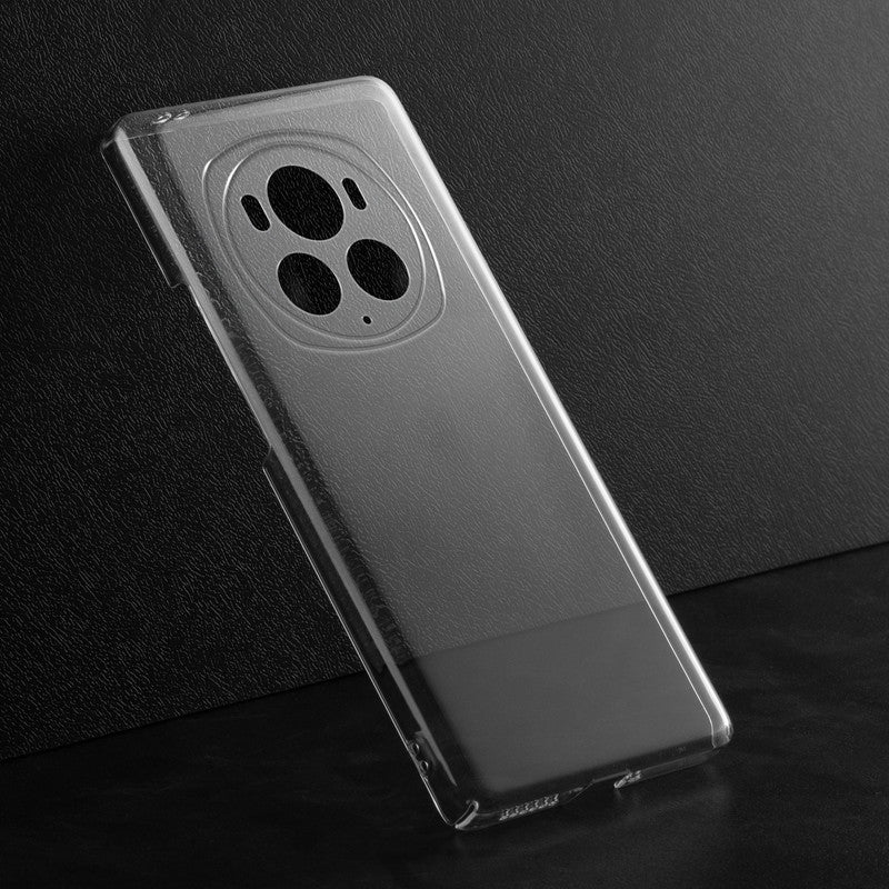 Crystal clear anti-yellow hard back case for Honor Magic 6 Pro placed on surface showing slim profile and precise camera cutouts