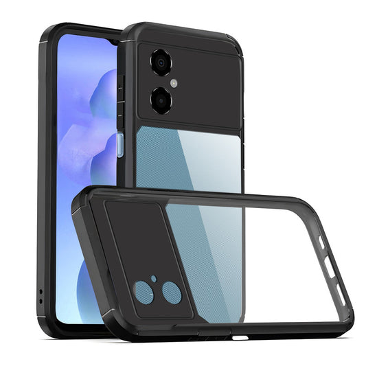 Silicone Border Transparent Back Cover for Poco M4 5G