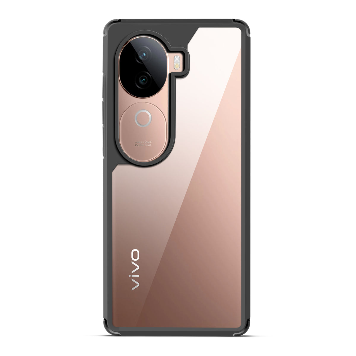 Silicone Border Transparent Back Cover for Vivo V40e 5G