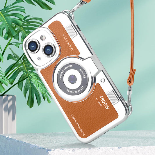 Cute 3D Vintage Camera Bag-Style Back Cover For Apple iPhone 14