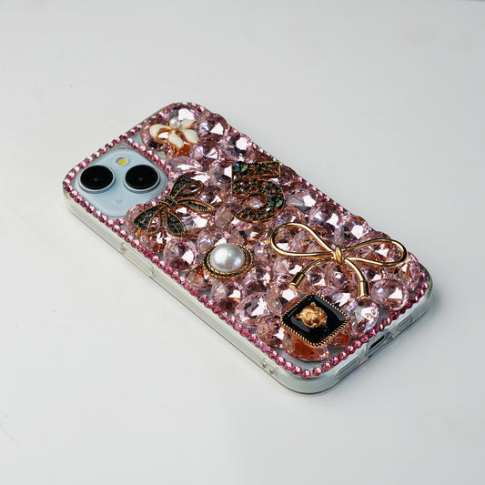 Luxury Pink Diamond Back Cover for Apple iPhone 15