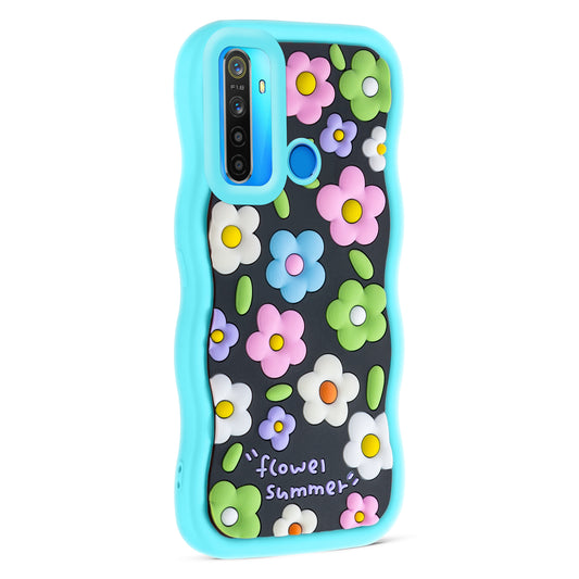 3D Silicone Soft Wave Edges Mobile Back Case For Realme 5