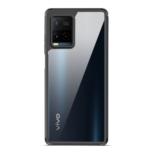Silicone Frame Transparent Hard Back Cover for Vivo Y33S