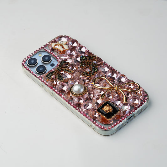 Luxury Pink Diamond Back Cover for Apple iPhone 15 Pro