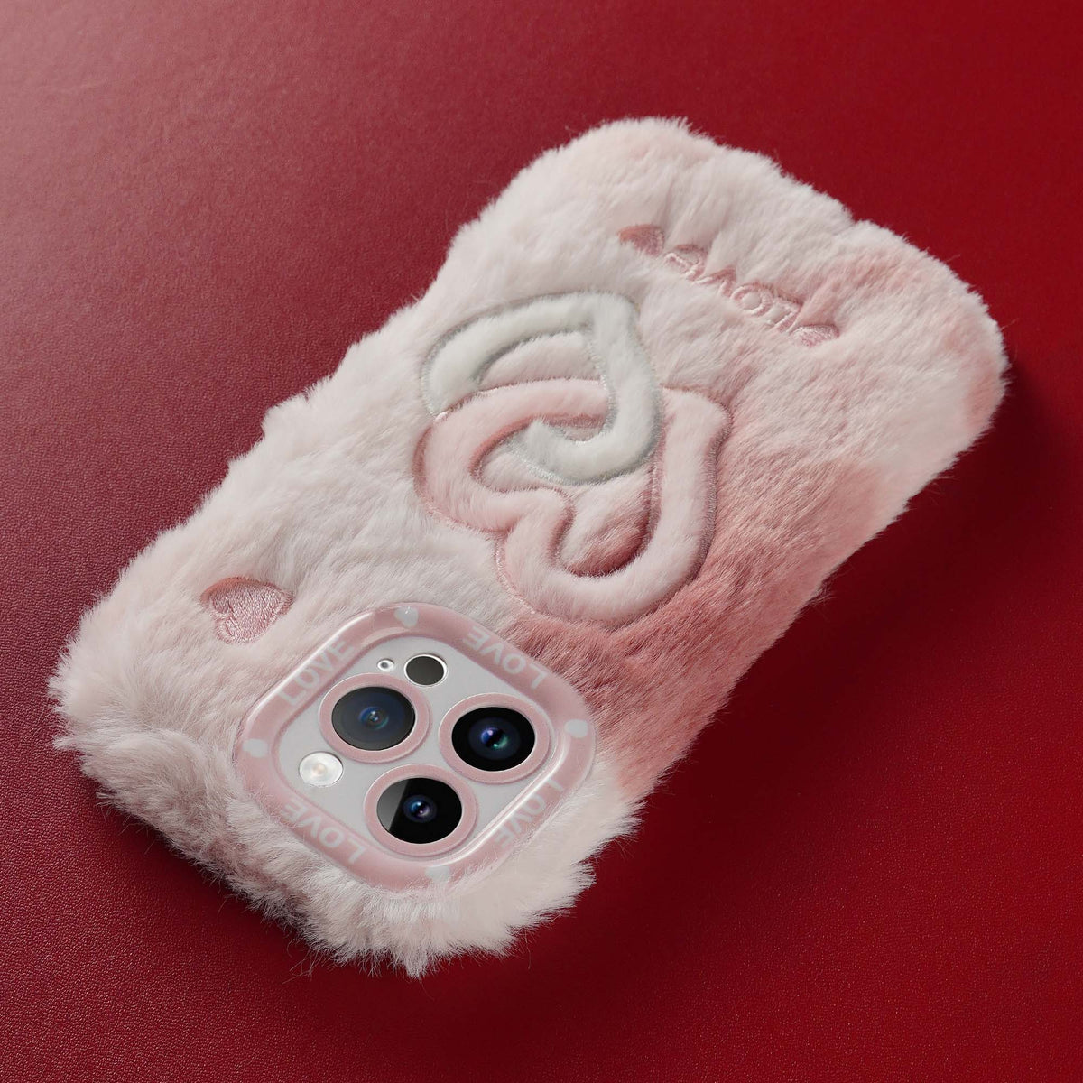 Fluffy Heart Back Cover for Apple iPhone 15 Pro Max