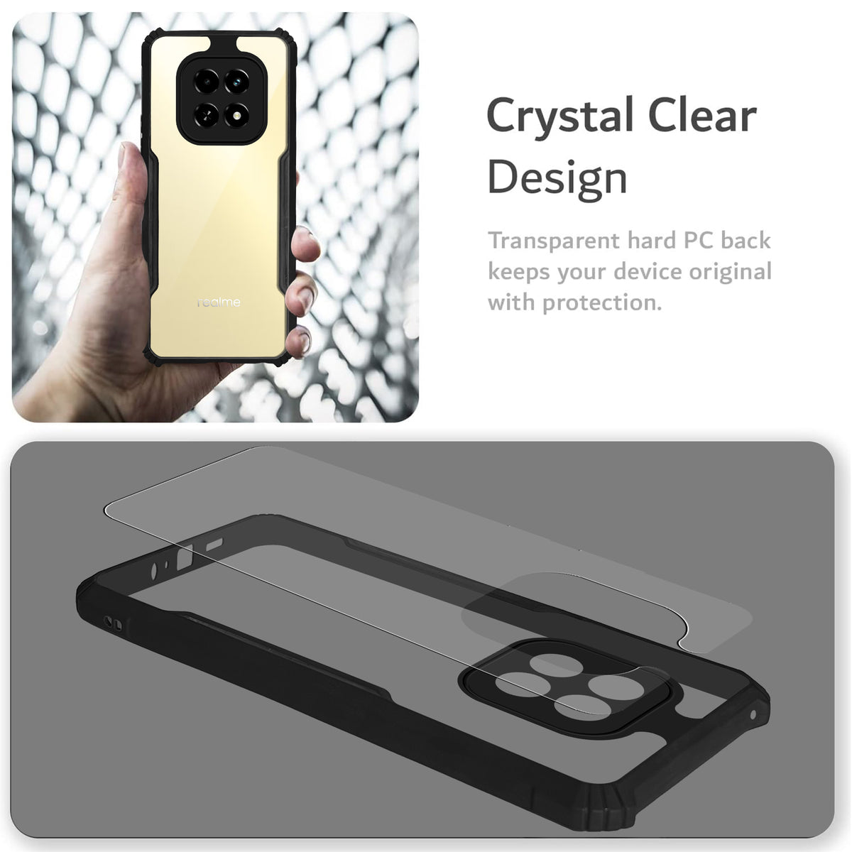 Premium Acrylic Transparent Back Cover for  Realme C63 5G