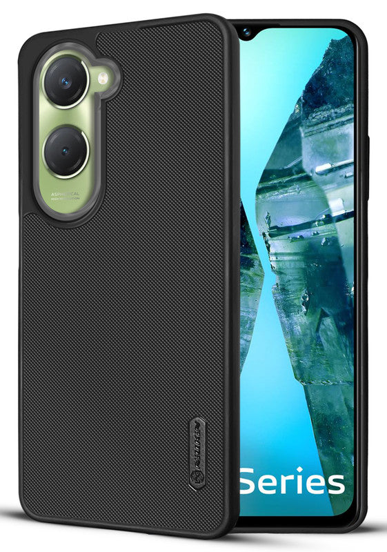 Dotted Silicon With Matt Ring Camera Protection Back Case Cover for Vivo Y18