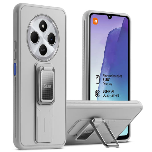 Premium Silicone Case with Metal Kickstand and Camera Protection Back Cover For Redmi A4 5G