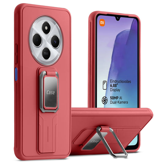 Premium Silicone Case with Metal Kickstand and Camera Protection Back Cover For Redmi A4 5G