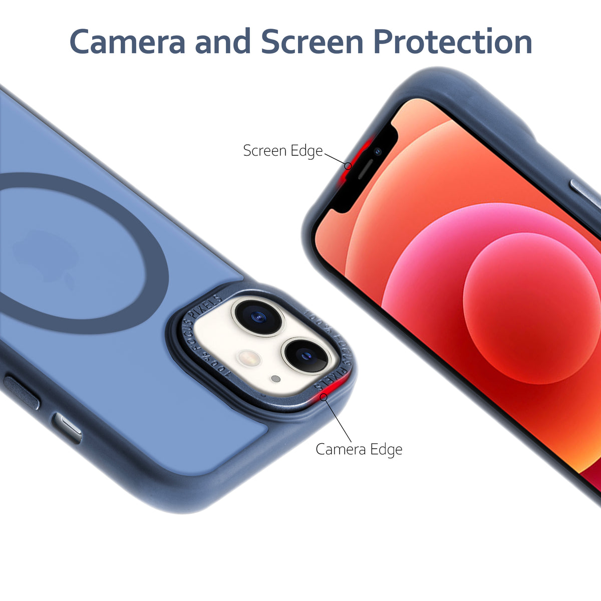 Semi-Transparent Hard Back & Wireless Charging Support Compatible With Kickstand Back Case For Apple iPhone 12