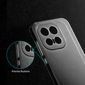 Close-up view of transparent case showing precise button cutouts and responsive side button coverage for iQOO 15 5G