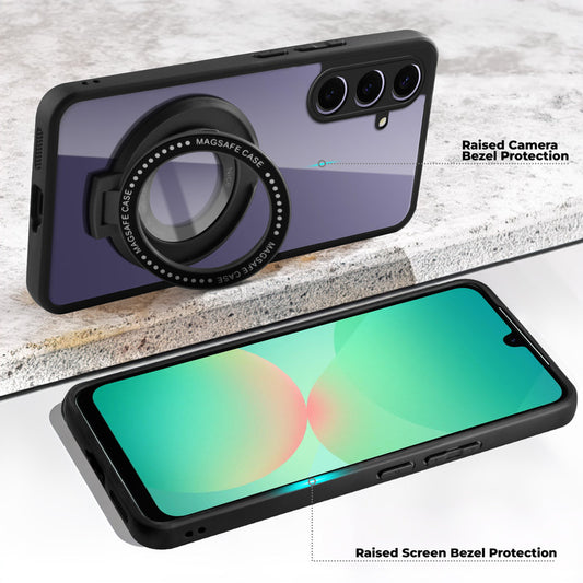 Soft Frame Clear Case Ring Holder Kickstand For Samsung A26 5G
