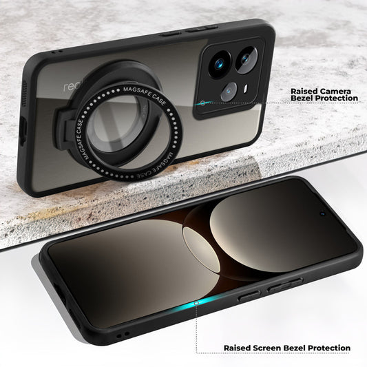 Soft Frame Clear Case Ring Holder Kickstand For Realme GT 7 Pro