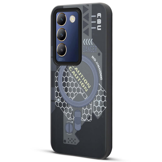 Mechanical Circuit Print Hard Back Cover For Vivo Y200e 5G