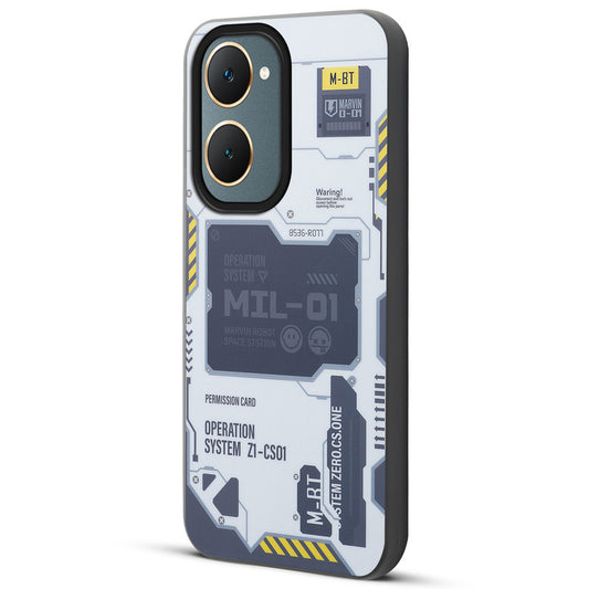 Mechanical Circuit Print Hard Back Cover For Vivo Y18e