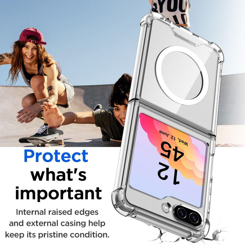 High Quality Wireless Charging Support Transparent Back Case for Samsung Flip 6