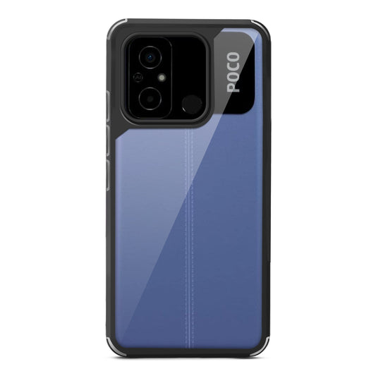 Silicone Frame Transparent Hard Back Cover for Poco C55