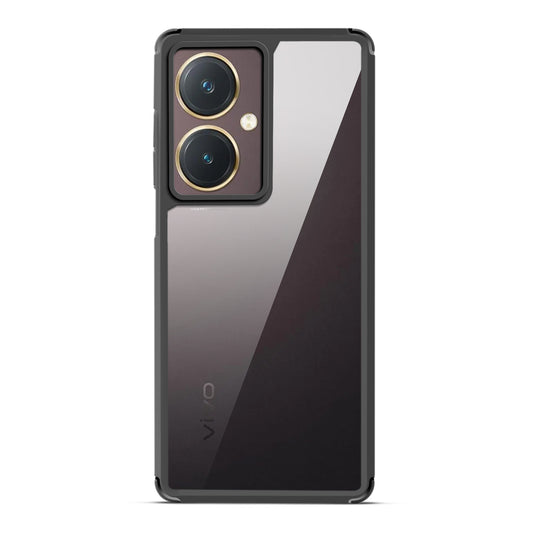 Silicone Frame Transparent Hard Back Cover for Vivo Y27 4G