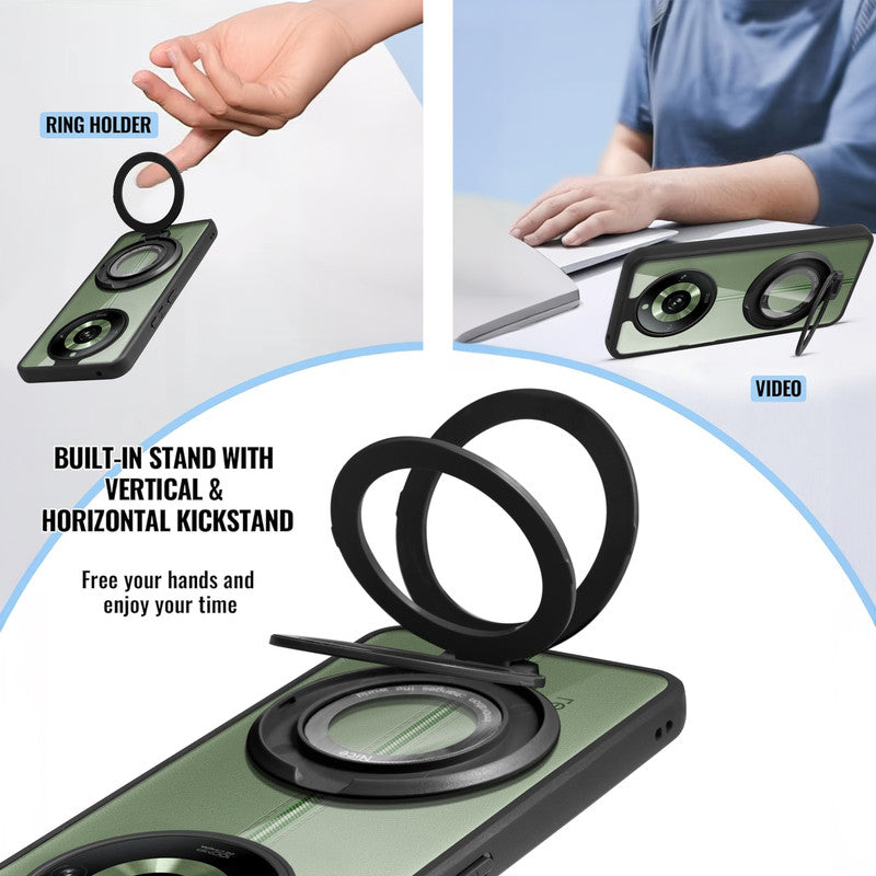 Soft Frame Clear Case Ring Holder Kickstand For Realme 11 Pro 5G