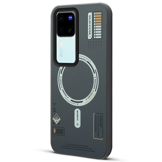 Mechanical Circuit Print Hard Back Cover For Vivo V30 5G