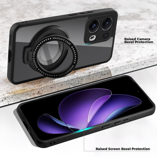 Soft Frame Clear Case Ring Holder Kickstand For Oppo Reno 13 Pro 5G
