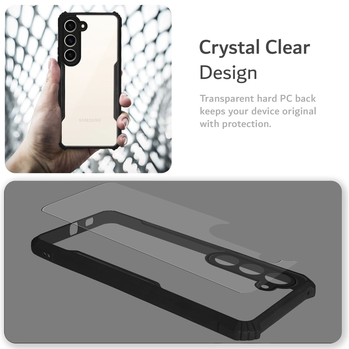 Premium Acrylic Transparent Back Cover for Samsung S23 5G
