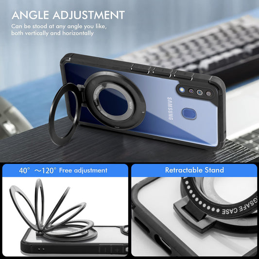 Silicone Grip Clear Case Ring Holder Kickstand For Samsung M30