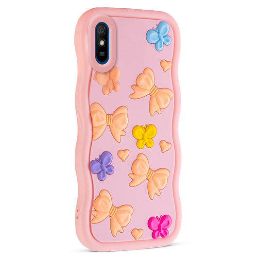 3D Silicone Soft Wave Edges Mobile Back Case For Redmi 9A