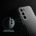 Close-up view of transparent case showing precise button cutouts and responsive side button coverage for Vivo Y31 2025