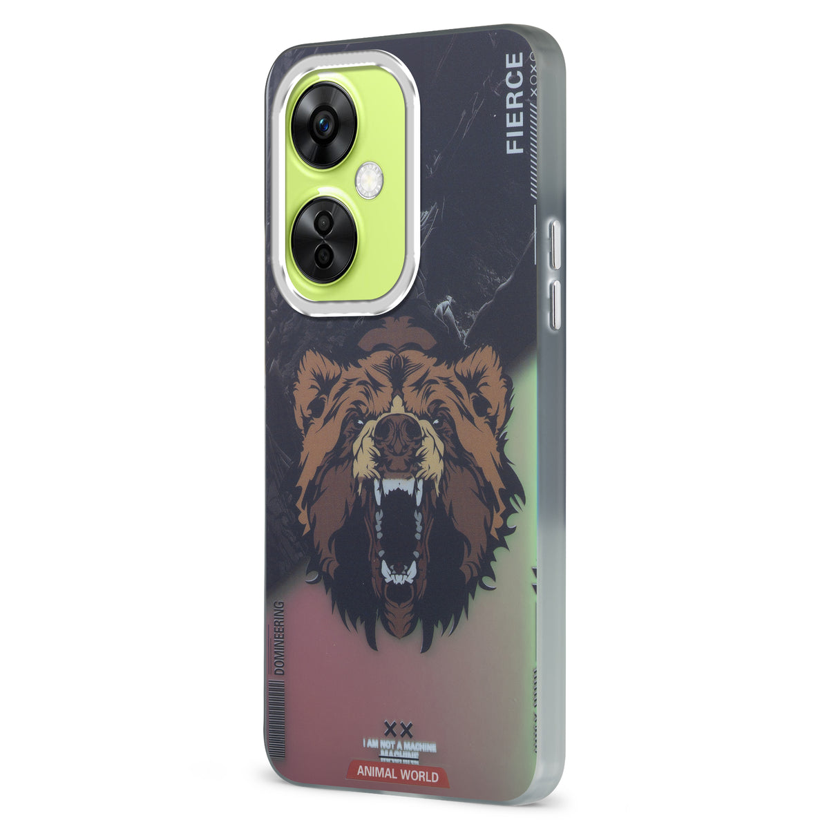 Night Glow & Shiny Hard Phone Cover with Silver Camera Ring For OnePlus Nord CE 3 Lite 5G