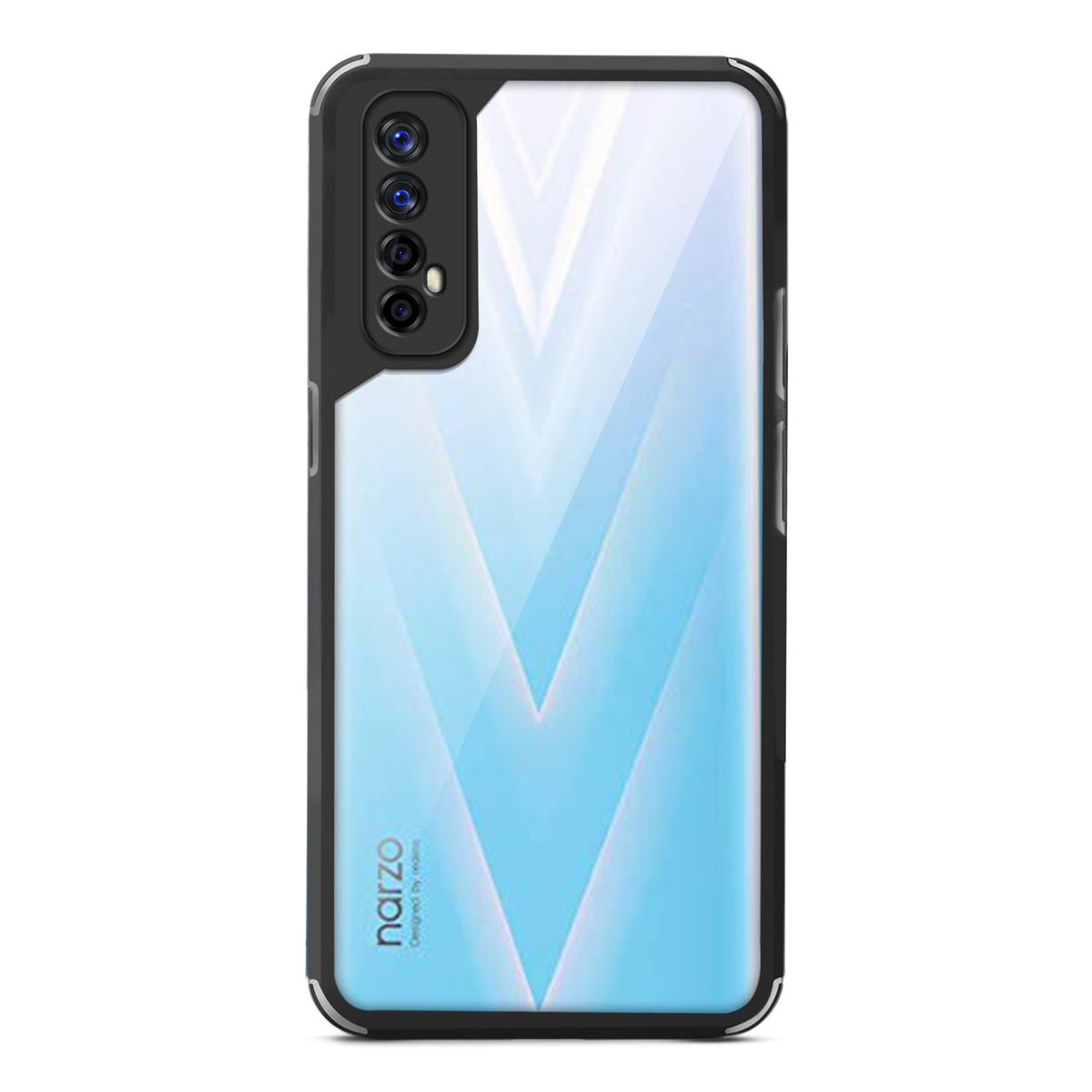 Silicone Border Transparent Back Cover for Realme Narzo 20 Pro