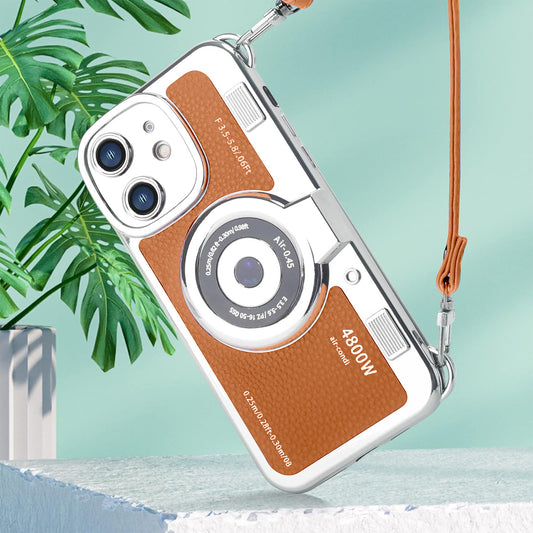 Cute 3D Vintage Camera Bag-Style Back Cover For Apple iPhone 12