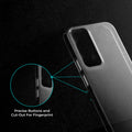 Close-up view of transparent case showing precise button cutouts and responsive side button coverage for Oppo K13x 5G