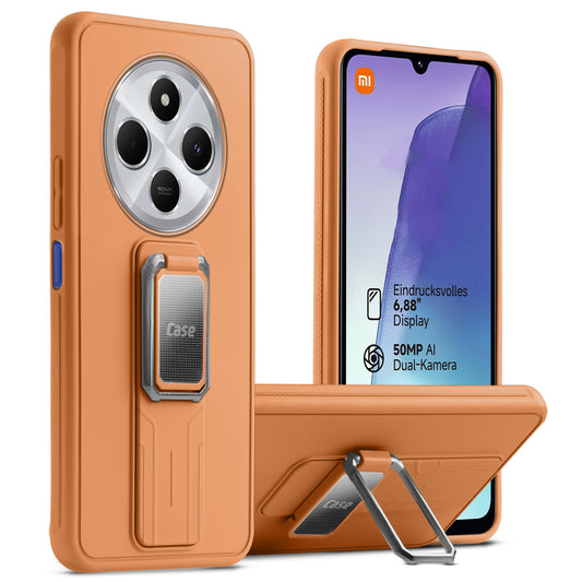 Premium Silicone Case with Metal Kickstand and Camera Protection Back Cover For Redmi A4 5G